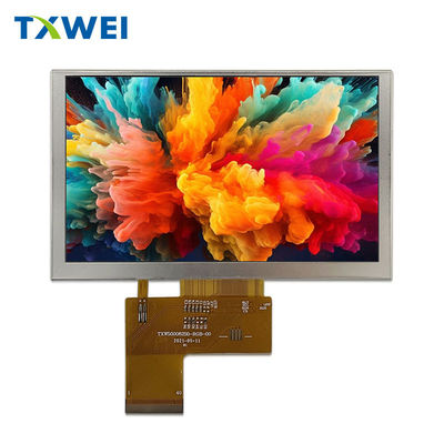 صفحه نمایش LCD 5 اینچی 800 * 480 650nits روشنایی رابط RGB صفحه لمسی قابل تنظیم