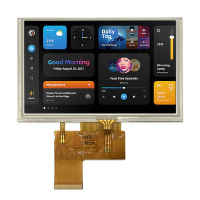 صفحه نمایش LCD 5 اینچی TFT IPS / TN 800 * 480 پورت RGB با وضوح بالا 40PIN روشنایی بالا قابل تنظیم