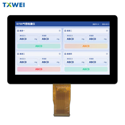 صفحه نمایش LCD 7 اینچی IPS TFT 1024X600 1000nits 50 Pin LVDS برای مانیتورهای صنعتی
